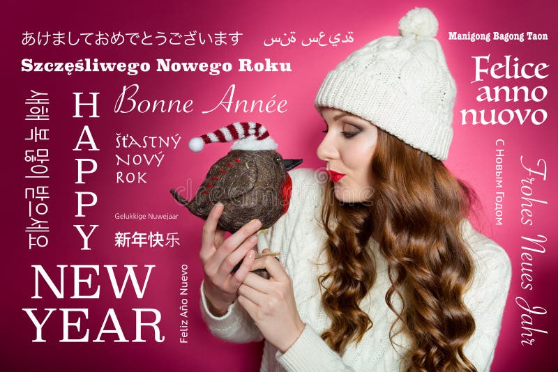 Śmieszny Szczęśliwy nowego roku życzenia pojęcie obraz stock