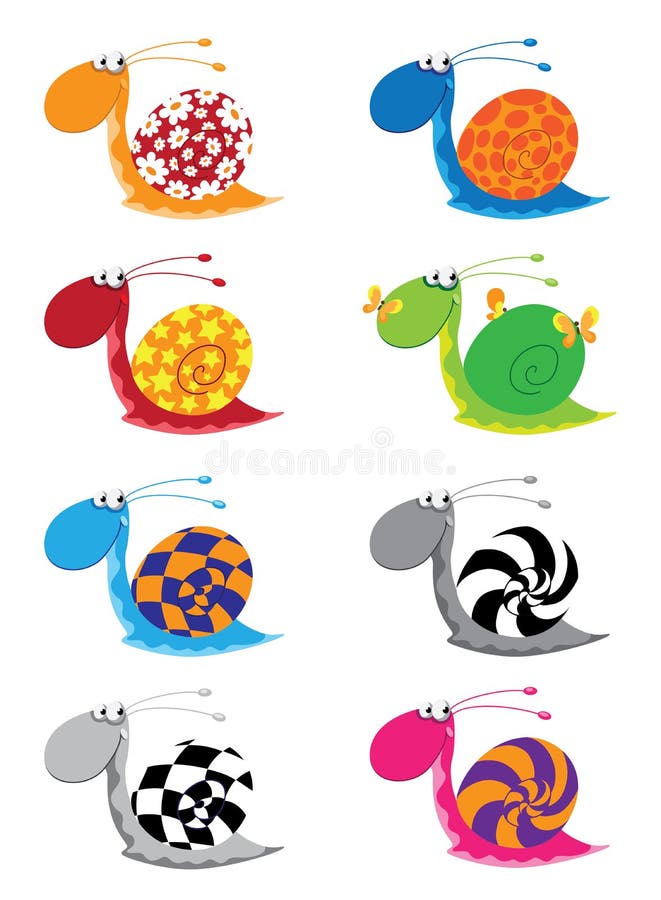 śmieszny ustalony ślimaczek royalty ilustracja śmieszny ustalony ślimaczek royalty ilustracja