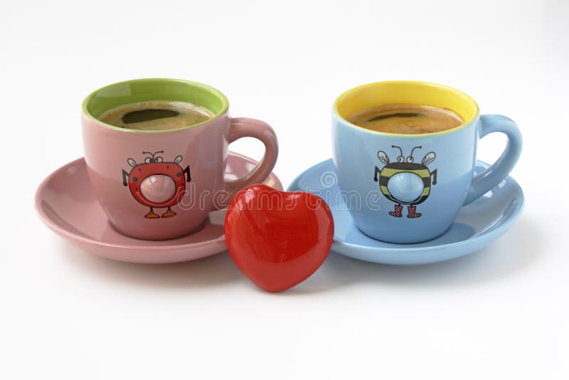 Funnies coffee cups about breakfast in love. Funnies coffee cups about breakfast in love