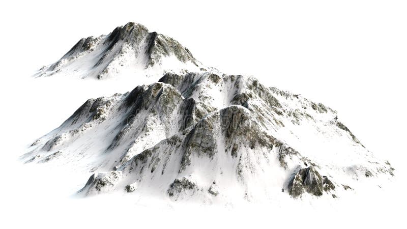 Śnieżne góry - Halny szczyt odizolowywający na białym tle