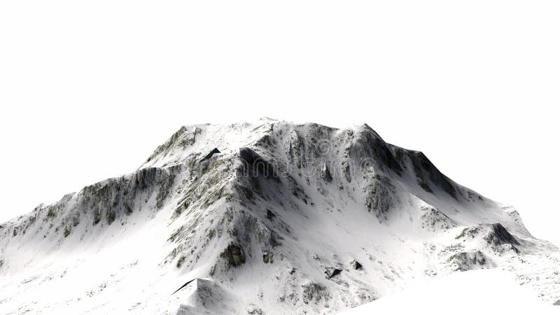 Śnieżne góry odizolowywać na białym tle - Halny szczyt -