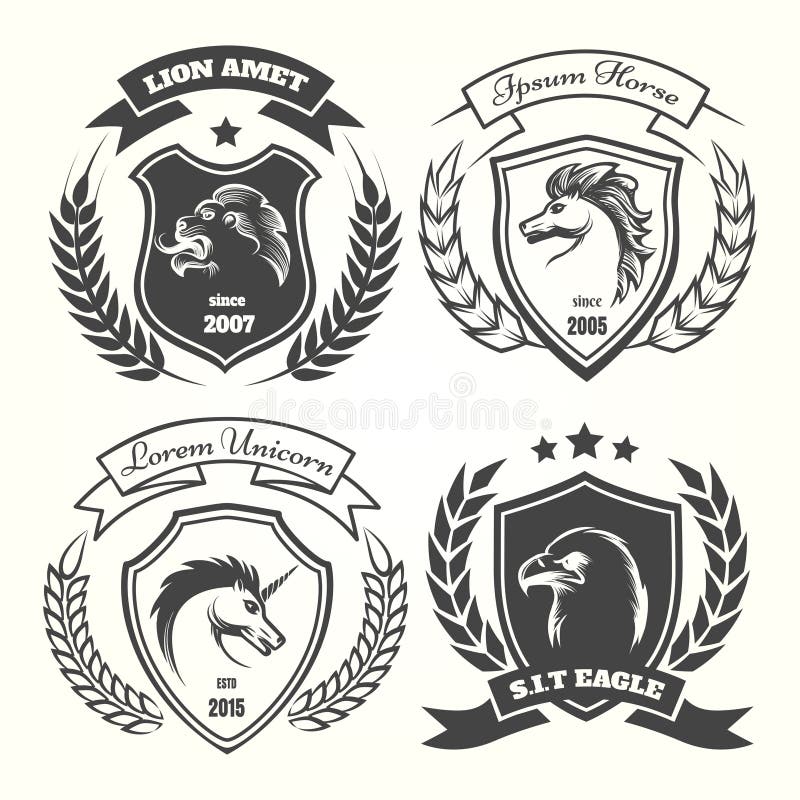 Średniowieczny heraldyka żakiet ręka set royalty ilustracja Średniowieczny heraldyka żakiet ręka set royalty ilustracja