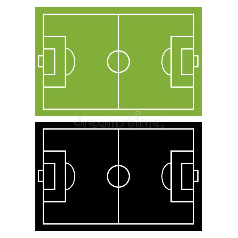 Set of two soccer field isolated on white background.Two versions: colors and black and white.EPS file available. Set of two soccer field isolated on white background.Two versions: colors and black and white.EPS file available