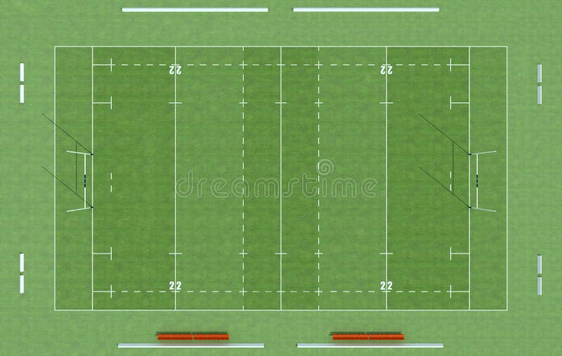 High definition of a rugby field - rendering. High definition of a rugby field - rendering