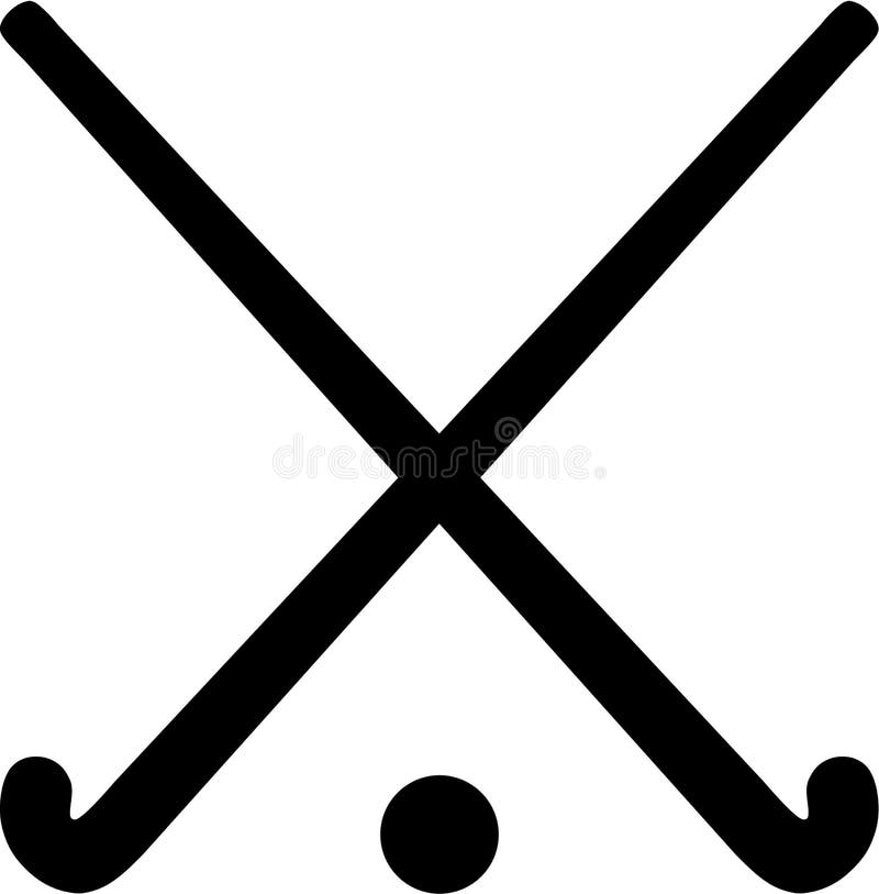 Crossed field Hockey Sticks with ball. Crossed field Hockey Sticks with ball