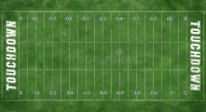 A textured grass football field with boundary markings. A textured grass football field with boundary markings