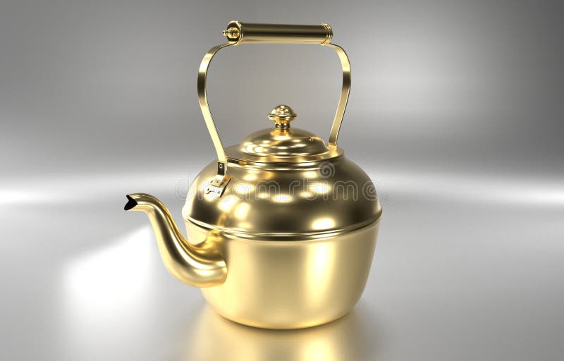 świadczenia 3 d złoty teapot ilustracji
