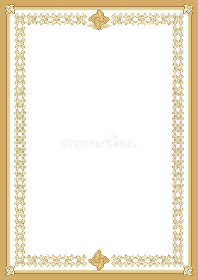 Diploma or certificate - golden border, A3, vector. Diploma or certificate - golden border, A3, vector