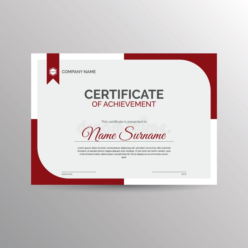 Simple certificate of achievement template. Simple certificate of achievement template