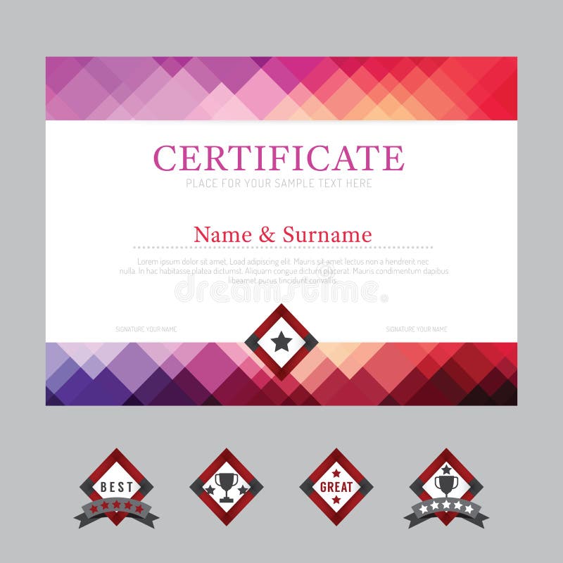 Certificate template layout background frame design vector. modern flat art style. Certificate template layout background frame design vector. modern flat art style