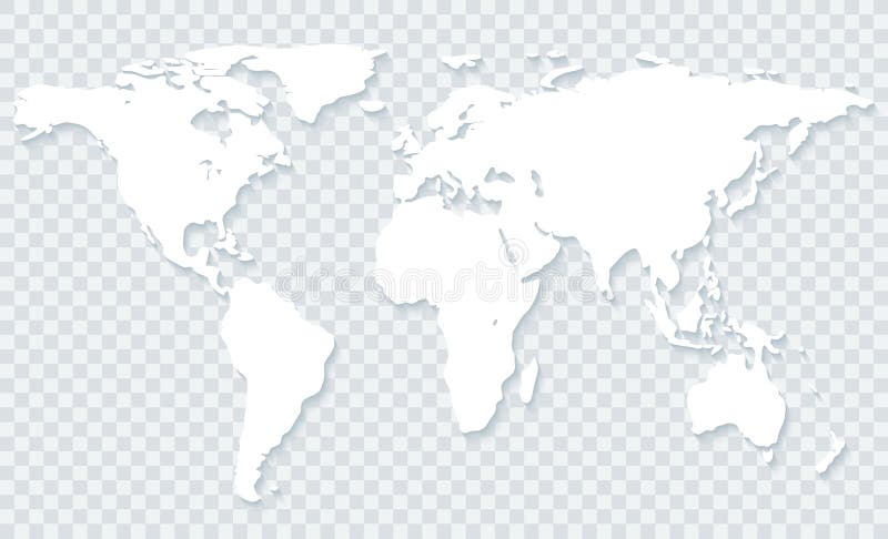 Światowa mapa na przejrzystym tle ilustracja wektor