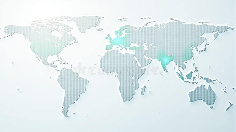 Światowa mapa — jasne tło — globalne połączenia ilustracja wektor