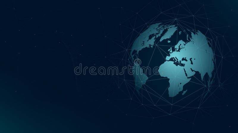 Światowej mapy globalnej sieci związek, technologii plexus wektoru futurystyczny tło ilustracja wektor