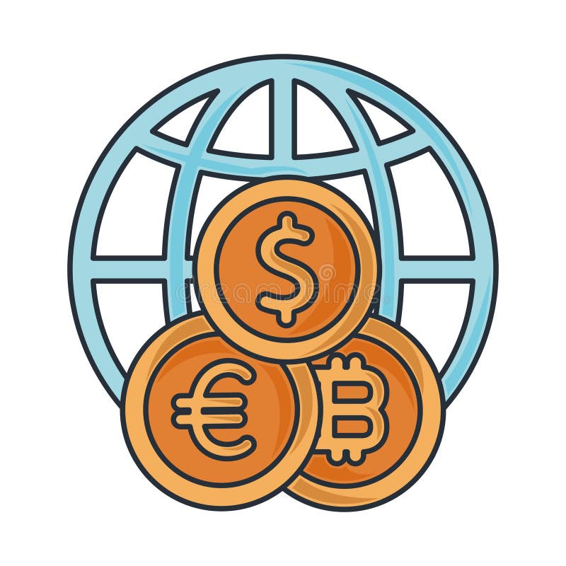 Światowy Bank Światowy Cyfrowy Wektor Wymiany Walut ilustracja wektor