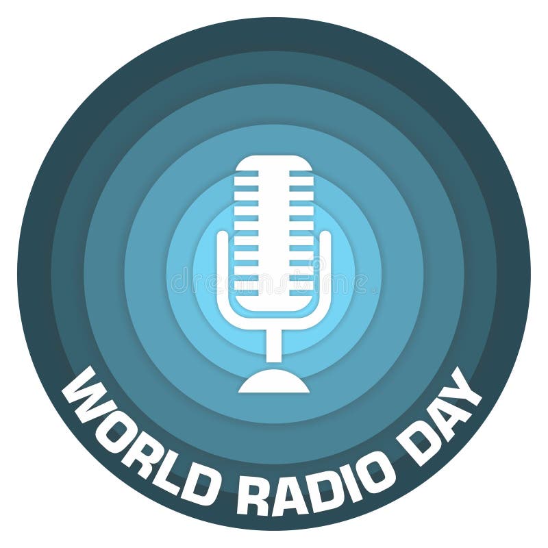 Światowy radiowego dnia papieru sztuki pojęcia projekt royalty ilustracja Światowy radiowego dnia papieru sztuki pojęcia projekt royalty ilustracja