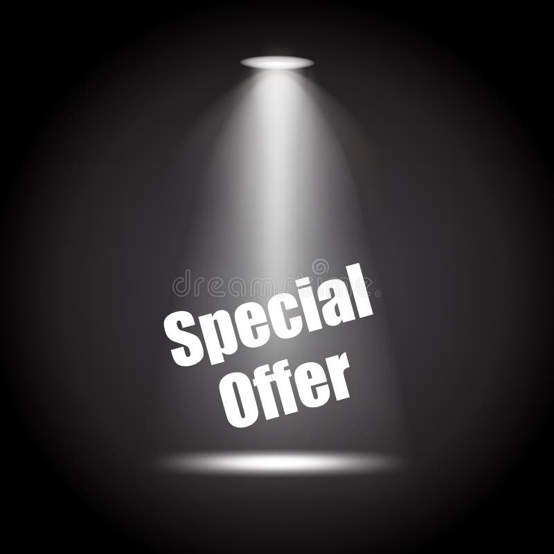 Światło reflektorów z Specjalnej oferty sceny czerni tłem eleganckim ilustracji Światło reflektorów z Specjalnej oferty sceny czerni tłem eleganckim ilustracji