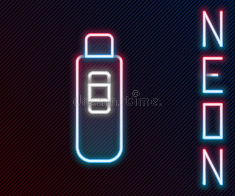 świecąca ikona testu ciążowego neon line izolowana na czarnym tle. kontur kolorowy. wektor ilustracji
