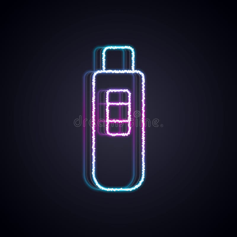 świecąca ikona testu ciążowego neon line izolowana na czarnym tle. wektor ilustracji
