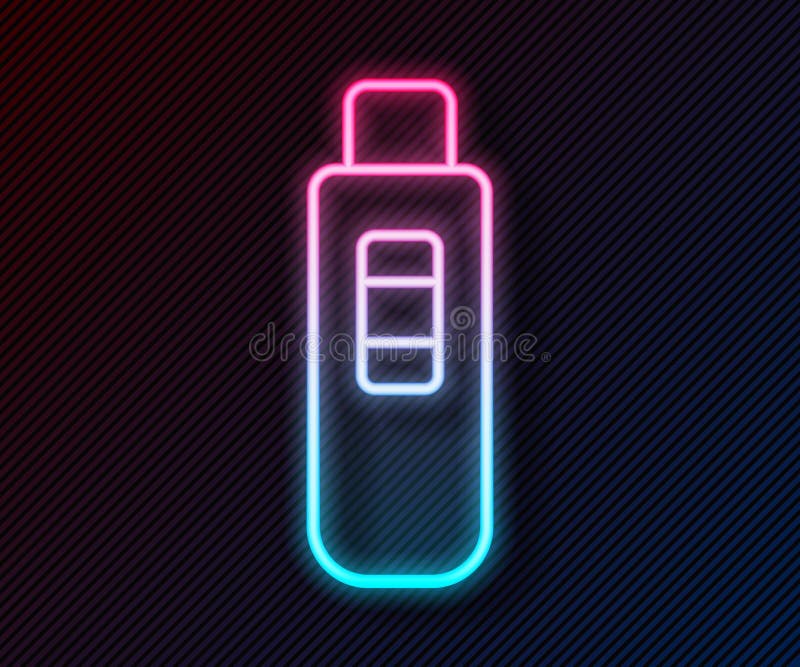 świecąca ikona testu ciążowego neon line izolowana na czarnym tle. wektor royalty ilustracja