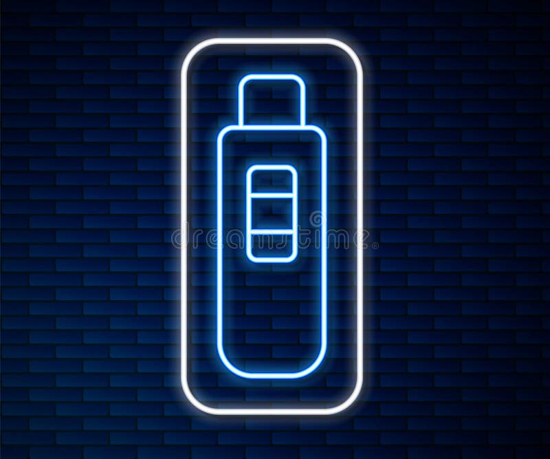 świecąca ikona testu ciążowego neon line wyizolowana na tle muru ceglanego. wektor ilustracji
