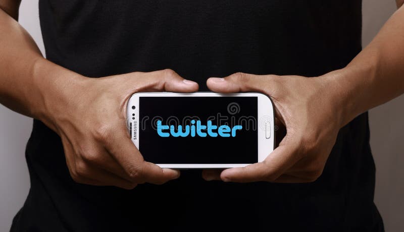 Twitter na smartfonie fotografia royalty free