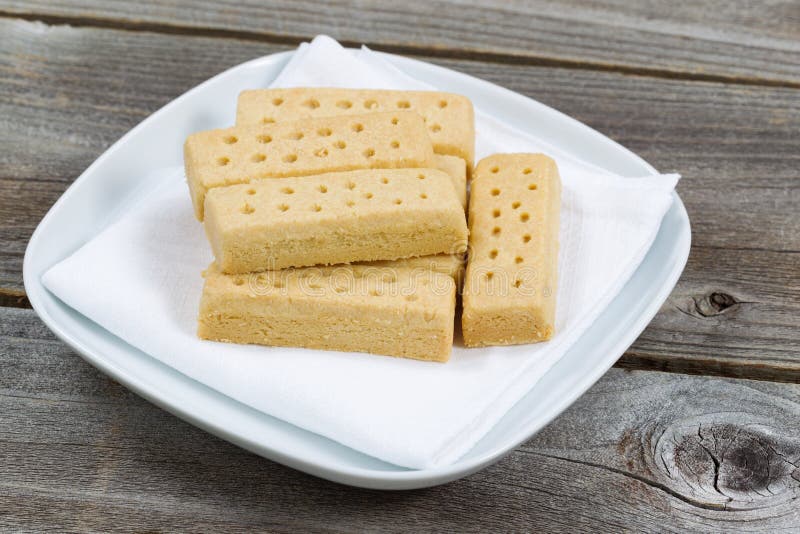 Świezi Shortbread ciastka na Białej Sukiennej pielusze obraz royalty free