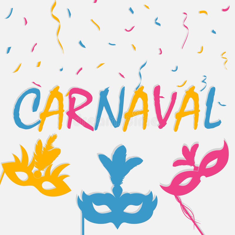 Świąteczny carnaval tło z karnawał maską i kolorów confetti Brazylia wakacje sztandar wektor ilustracji Świąteczny carnaval tło z karnawał maską i kolorów confetti Brazylia wakacje sztandar wektor ilustracji
