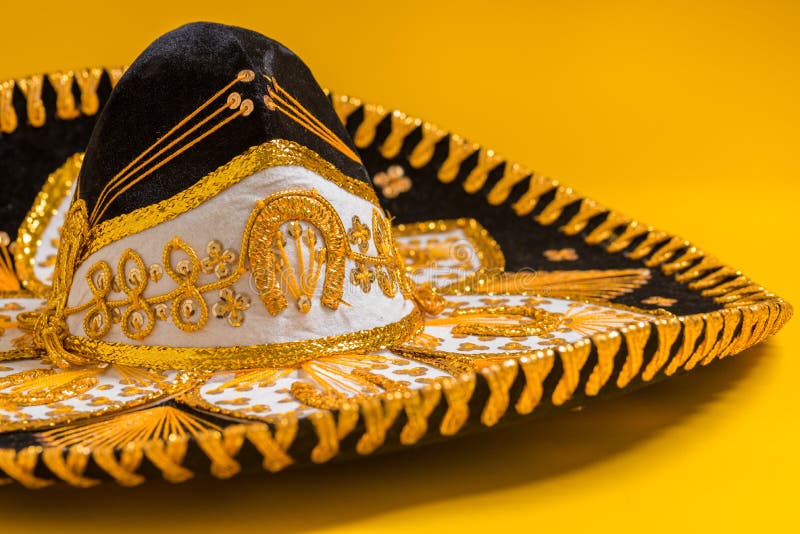 Świąteczny czarny meksykański mariachi sombrero zdjęcie stock Świąteczny czarny meksykański mariachi sombrero zdjęcie stock