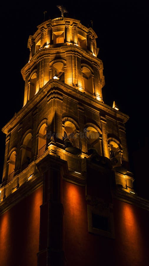 Świątynia San Fransisco Querétaro, Meksykański kolonialny tradycyjny kościół w Queretaro Meksyk obraz royalty free Świątynia San Fransisco Querétaro, Meksykański kolonialny tradycyjny kościół w Queretaro Meksyk obraz royalty free