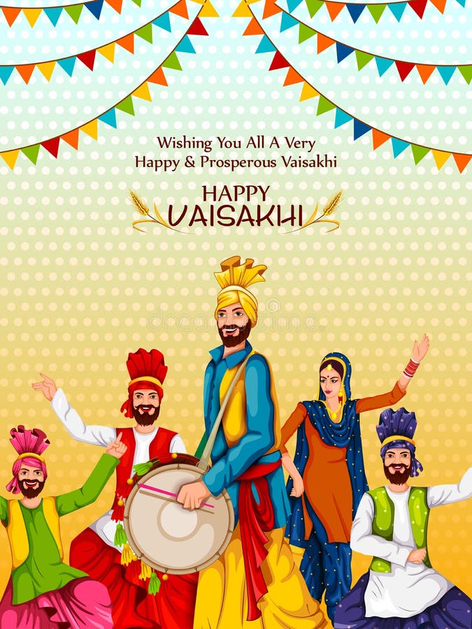 Easy to edit vector illustration of celebration of Punjabi festival Vaisakhi background. Easy to edit vector illustration of celebration of Punjabi festival Vaisakhi background