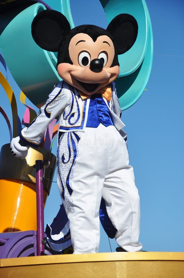 Mickey Mouse in A Dream Come True Celebrate Parade in Disney World Orlando, Florida, USA. Mickey Mouse in A Dream Come True Celebrate Parade in Disney World Orlando, Florida, USA
