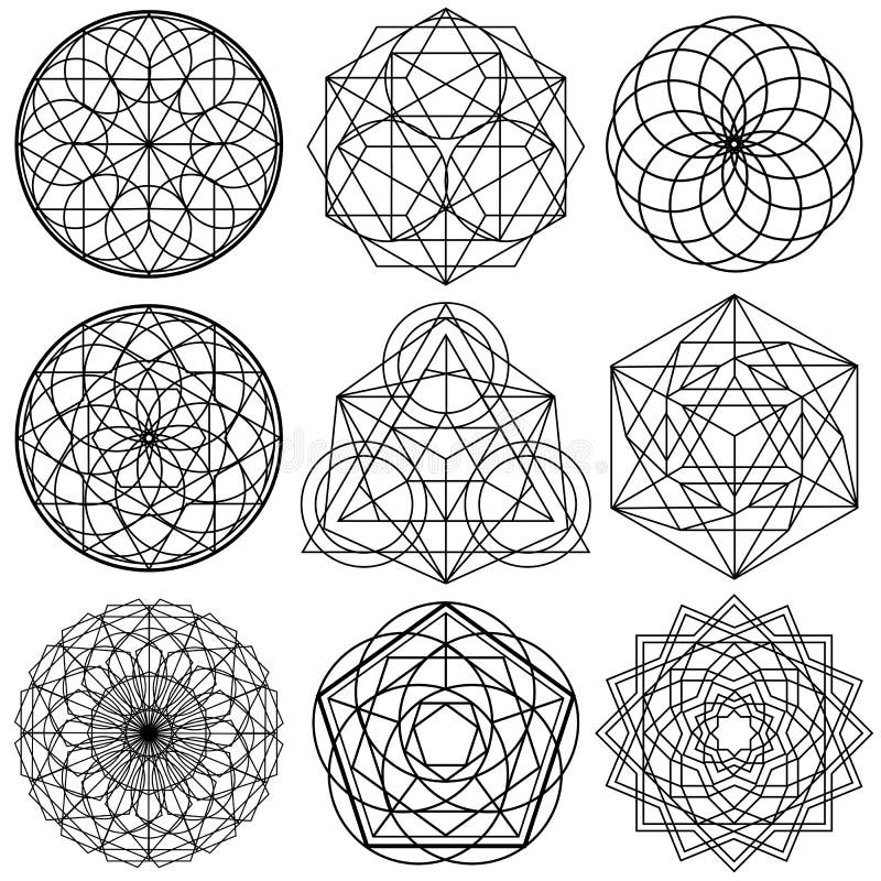 Święty geometria symboli/lów wektor - set 02