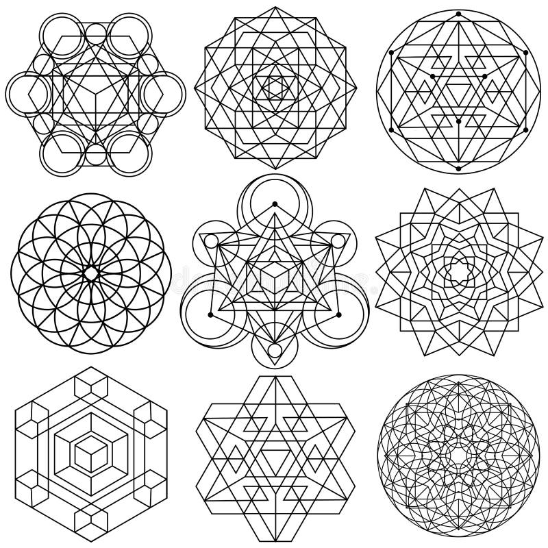 Święty geometria symboli/lów wektor - set 04
