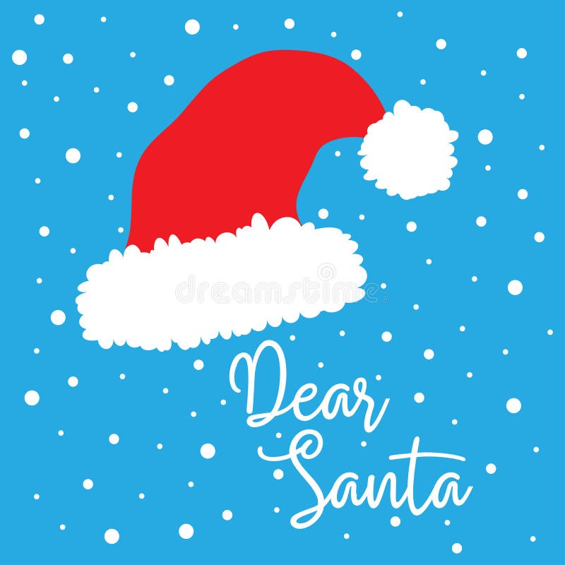 Święty Mikołaj czerwony kapelusz z tekstem kochany Santa ilustracja wektor Święty Mikołaj czerwony kapelusz z tekstem kochany Santa ilustracja wektor