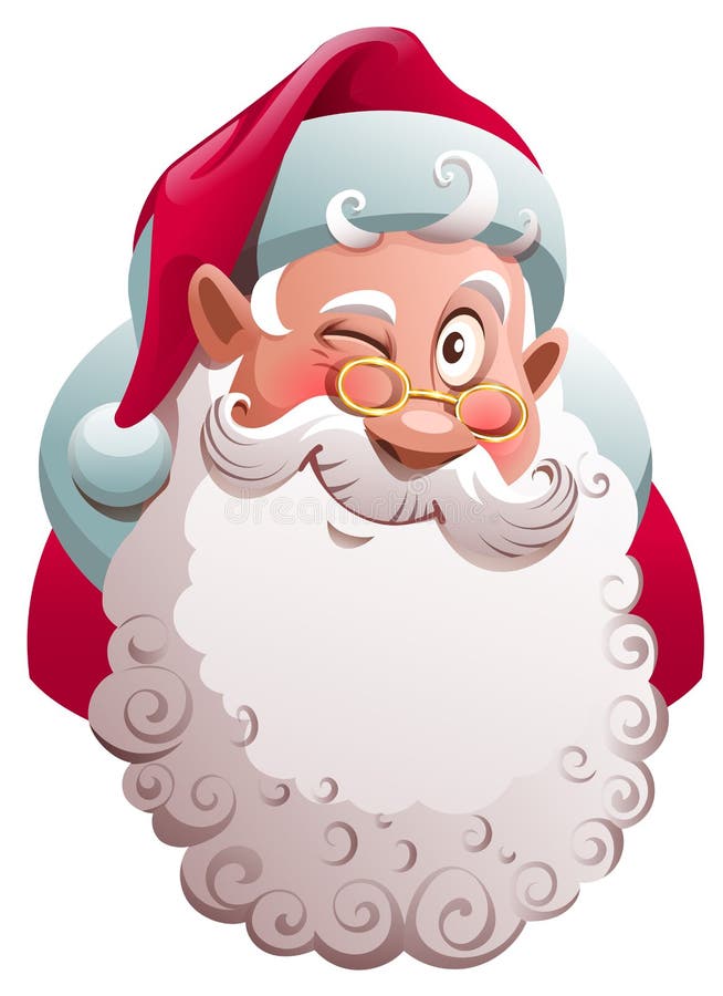 Święty Mikołaj głowy mrugnięcia Wesoło bożych narodzeń zabawy wektor