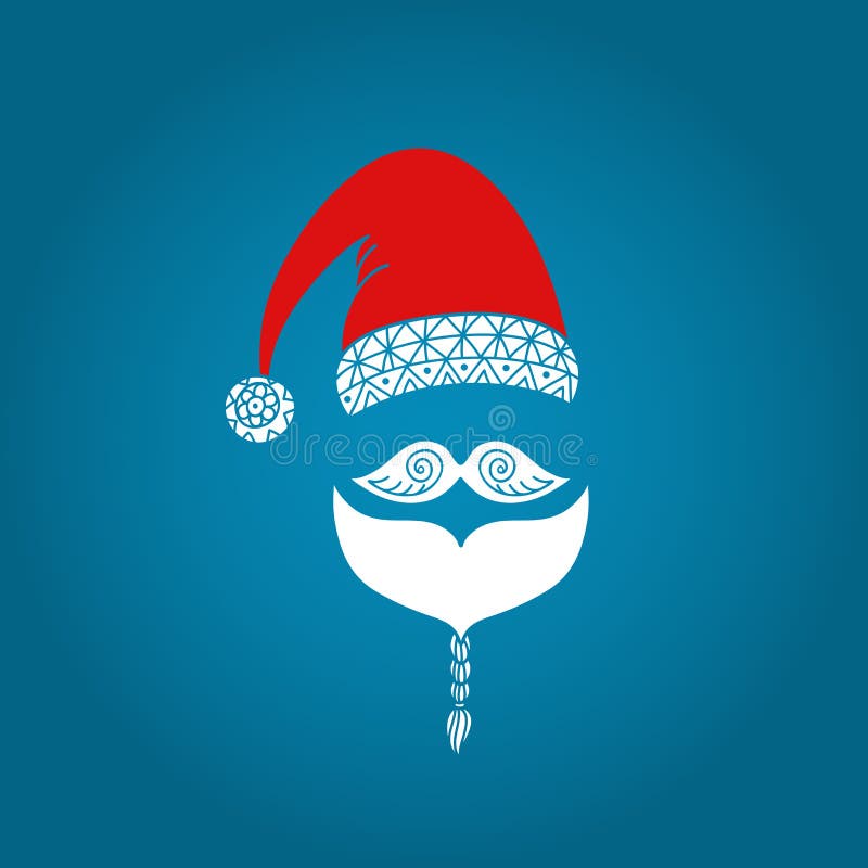 Święty Mikołaj kolorowa ikona Kapelusz, wąsy i broda, Ornamentacyjny wakacyjny projekt Wektorowa ilustracja EPS10 royalty ilustracja Święty Mikołaj kolorowa ikona Kapelusz, wąsy i broda, Ornamentacyjny wakacyjny projekt Wektorowa ilustracja EPS10 royalty ilustracja