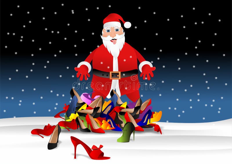 Święty Mikołaj ofiary buty royalty ilustracja Święty Mikołaj ofiary buty royalty ilustracja