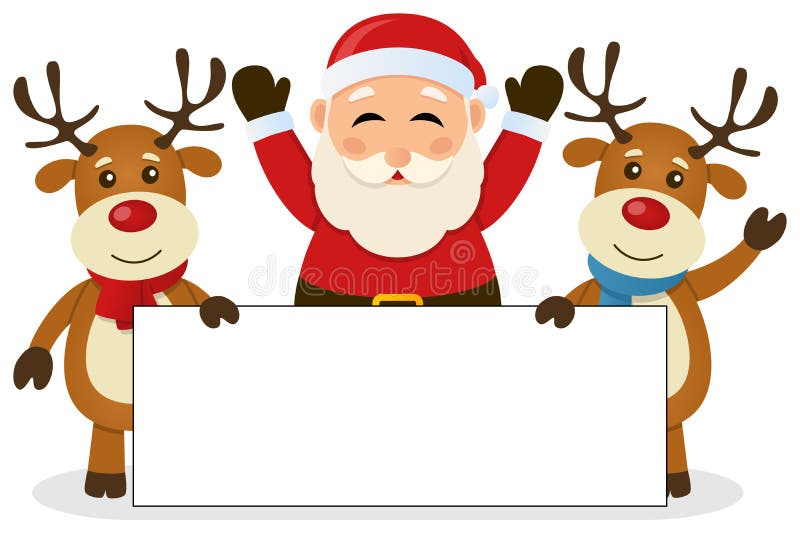 Święty Mikołaj & renifer z Pustym sztandarem