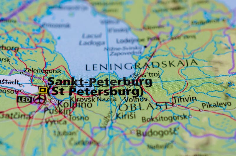 Święty Petersburg na mapie obraz stock. Obraz złożonej z region 114069253