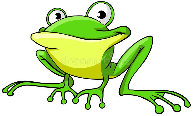 Cartoon illustration of frog character. Isolated on white background. Cartoon illustration of frog character. Isolated on white background.