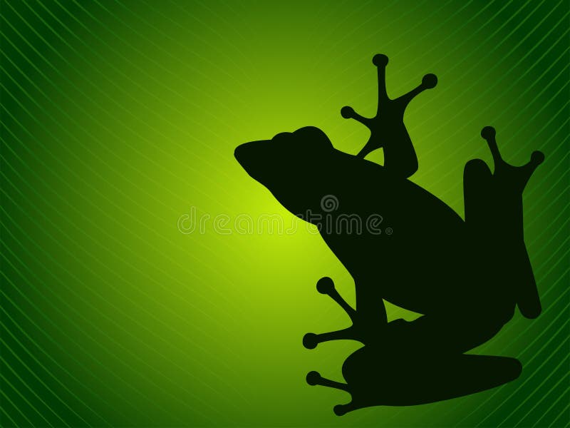 Frog silhouette on green tropical leaf. Frog silhouette on green tropical leaf