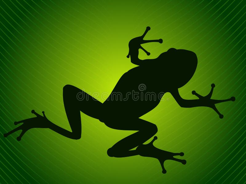 Frog silhouette on green tropical leaf. Frog silhouette on green tropical leaf