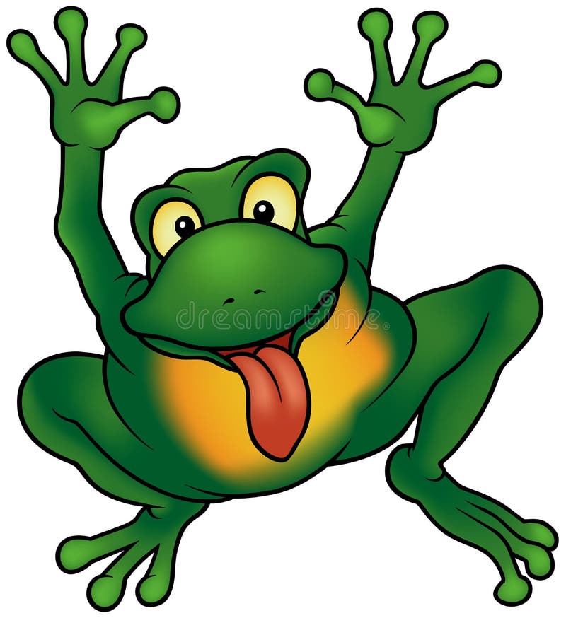 Happy Frog - cartoon illustration + detailed. Happy Frog - cartoon illustration + detailed