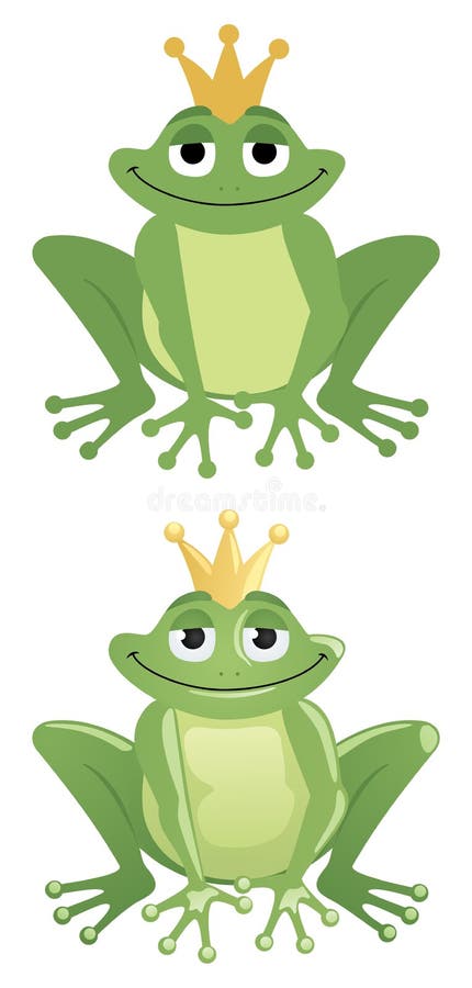 Frog Prince in two versions: The upper one is simple - in uniform colors only, and without shades. Below is the same character, but this time colored with basic gradients. No transparency used. Frog Prince in two versions: The upper one is simple - in uniform colors only, and without shades. Below is the same character, but this time colored with basic gradients. No transparency used.