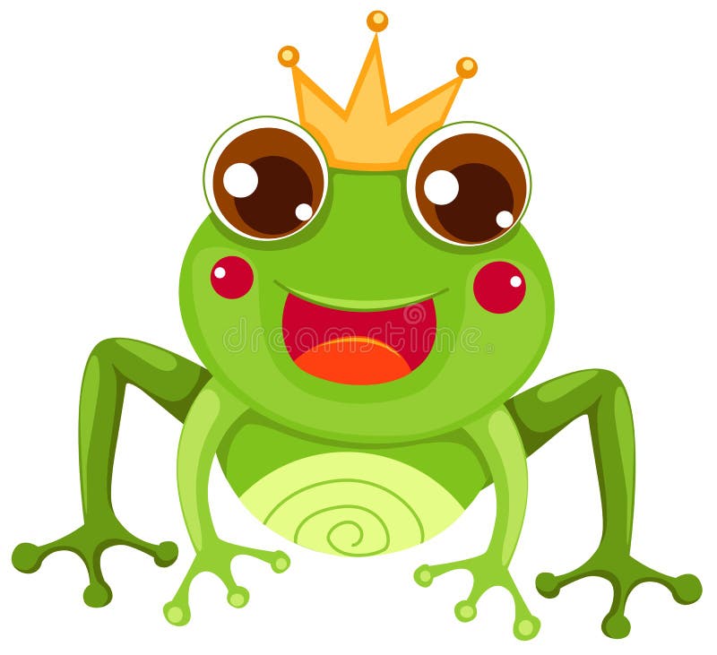 Illustration of isolated frog prince on white background. Illustration of isolated frog prince on white background