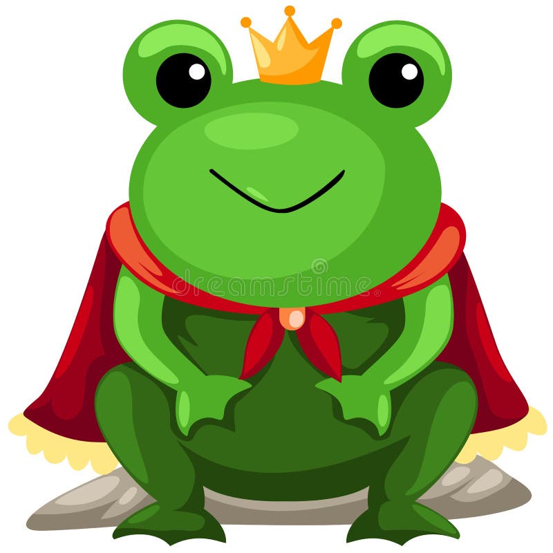 Illustration of isolated frog prince on white background. Illustration of isolated frog prince on white background