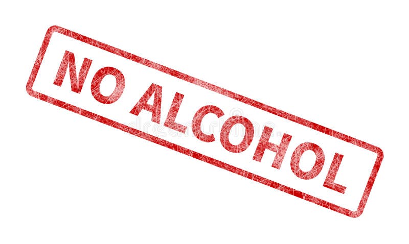 Żadny alkoholu znaczek - Czerwona Grunge foka ilustracja wektor Żadny alkoholu znaczek - Czerwona Grunge foka ilustracja wektor