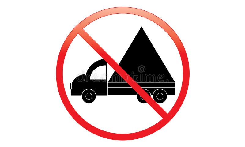 Żadny Ciężarowa ikona Żadny Podróżny pojazd - Żadny parking ciężarówki ikona, odizolowywająca - Żadny parking Van Symbol - Płaski ilustracji