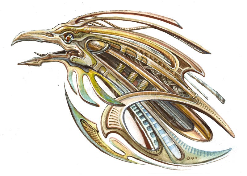Żelazny ptasi machinalny skreamer ilustracji Żelazny ptasi machinalny skreamer ilustracji