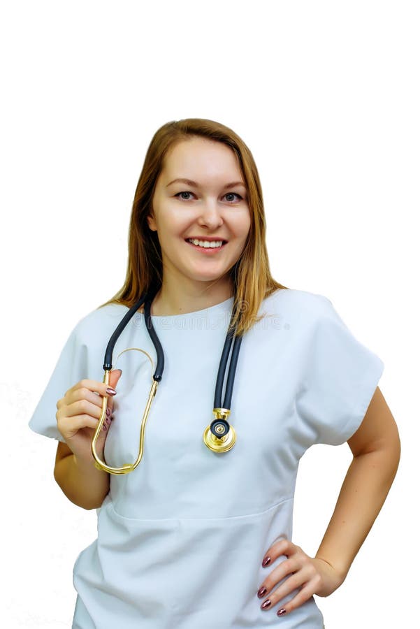 Żeńska lekarka z stetoskopem odizolowywającym na białym tle Uśmiechnięta doktorska kobieta z stetoskopem w ręce pi?kni potomstwa zdjęcia stock Żeńska lekarka z stetoskopem odizolowywającym na białym tle Uśmiechnięta doktorska kobieta z stetoskopem w ręce pi?kni potomstwa zdjęcia stock